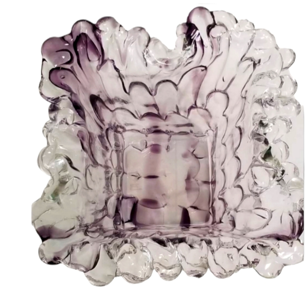 RARE signed Adam Jablonski Orignal.  Amethyst colored crystal vase. - Picture 2 of 8